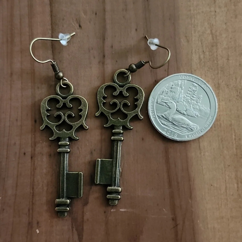 Vintage Key Earrings